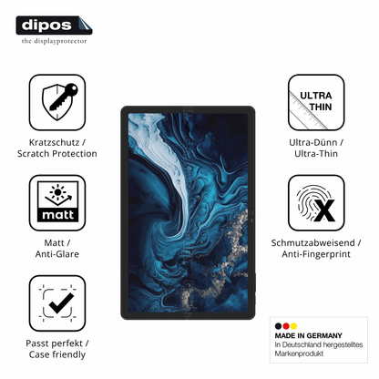 2x Schutzfolie matt für Digma Pro Prime 18 11 Zoll Display-Schutzfolie