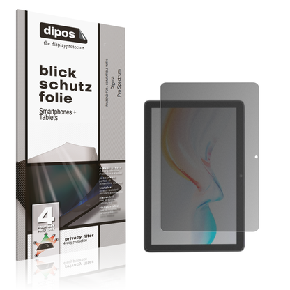 Blickschutzfolie von dipos passend für Digma Pro Spectrum, präziser Zuschnitt und blasenfrei montiert
