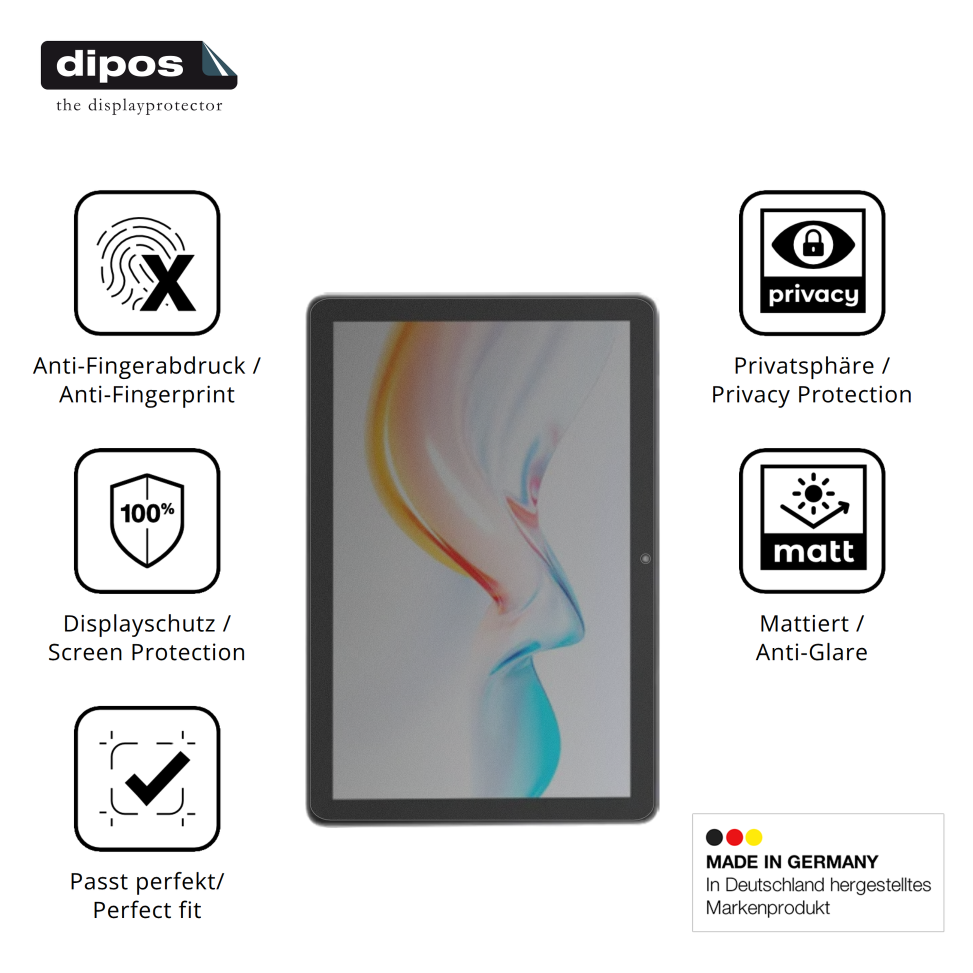 Privatsphäre-Schutz durch Sichtschutz-Folie passend zugeschnitten für Digma Pro Spectrum