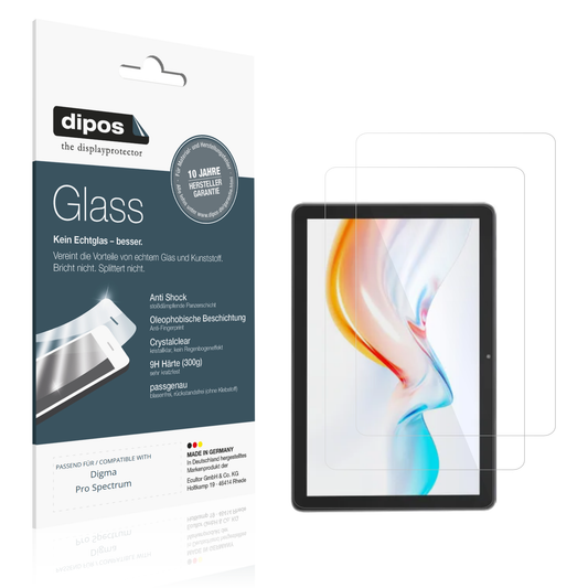 Klare Displayschutzfolie von dipos passend für Digma Pro Spectrum, 9H kratzfest und blasenfrei montiert