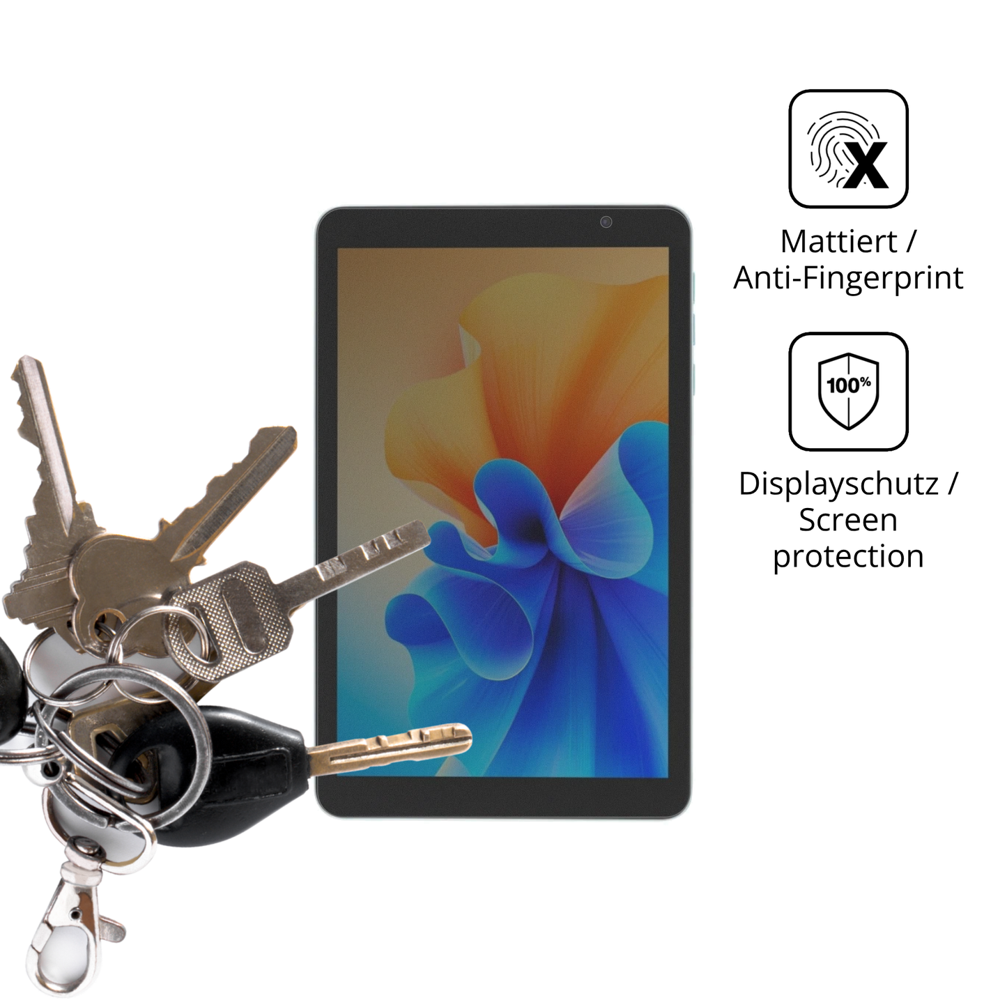 dipos Displayschutz für Digma Q8, mattierte Oberfläche, Blickschutzfilter und perfekter Passform