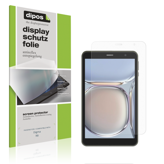 Matte Displayschutzfolie von dipos passend für Digma R8, präziser Zuschnitt und blasenfrei montiert