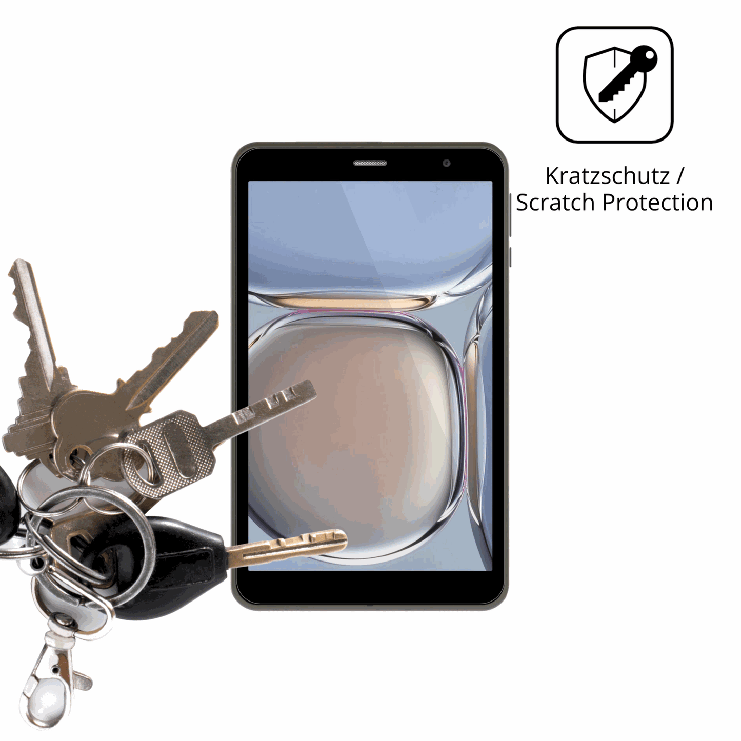 Schutz gegen Kratzer auf dem Digma R8 Glas durch Schlüssel oder Ähnliches