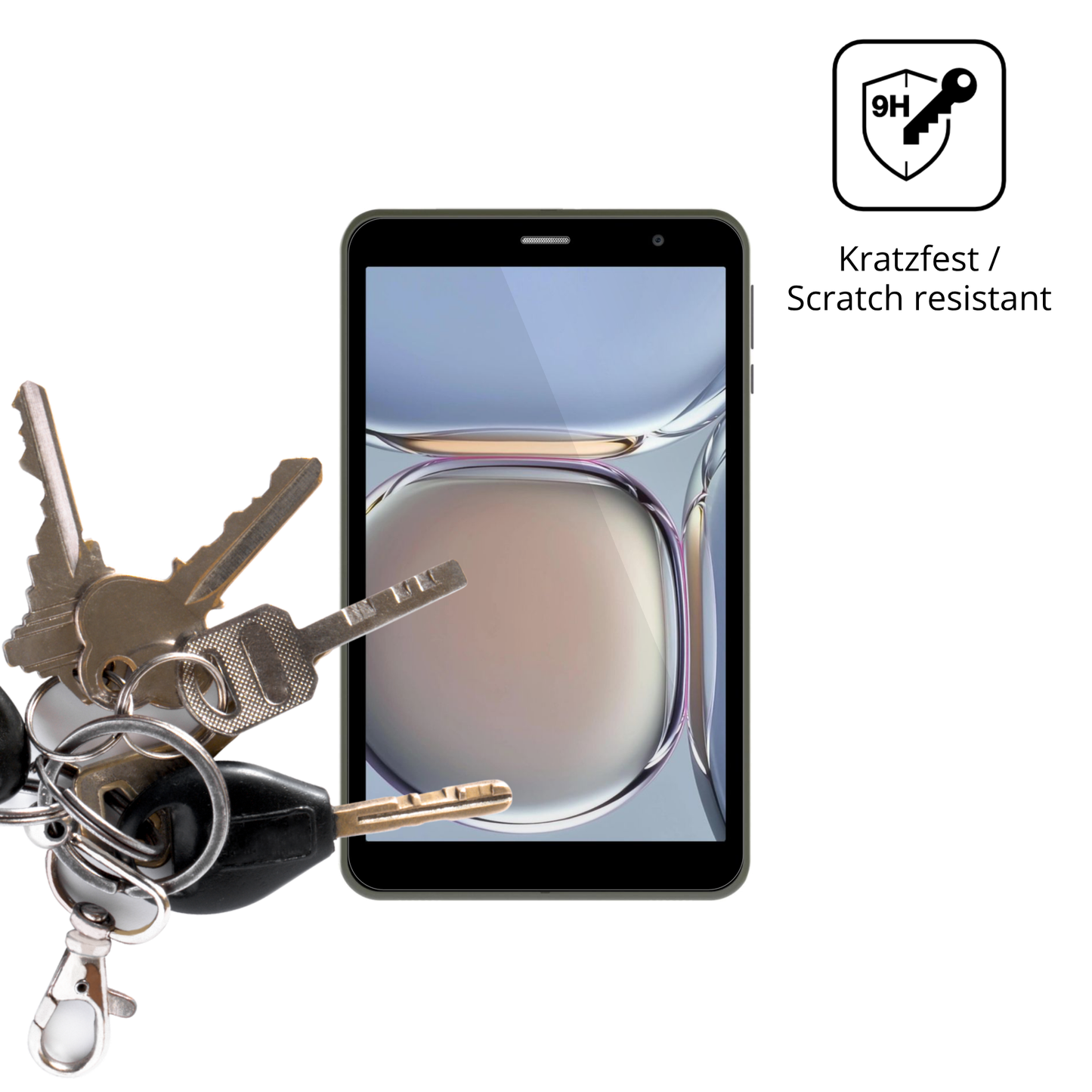 dipos Displayschutz für Digma R8, transparente Oberfläche, perfekte Passform auch für die Rundungen