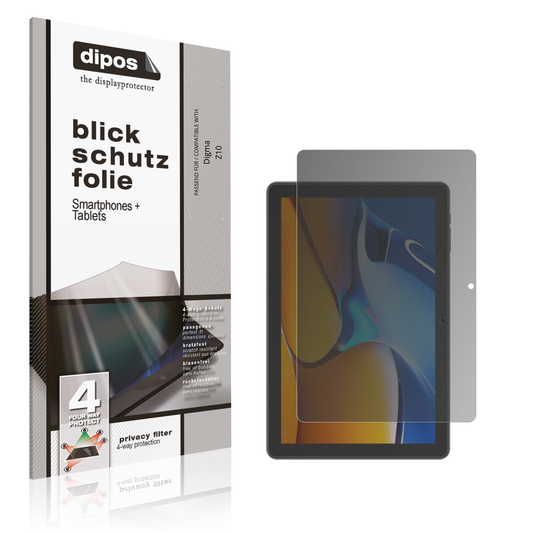 Blickschutzfolie von dipos passend für Digma Z10, präziser Zuschnitt und blasenfrei montiert