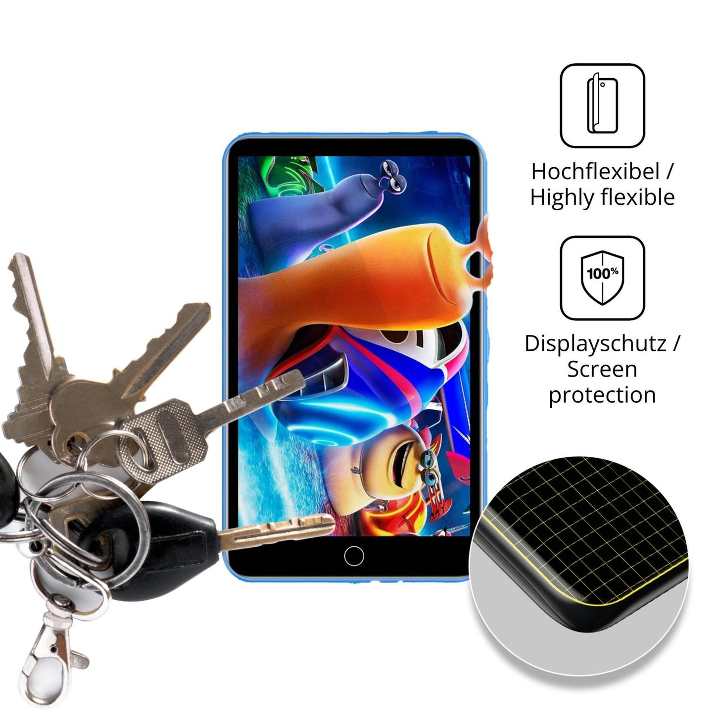 dipos Displayschutz für Diofox M8 MP3-Player, transparente Oberfläche, geringe Dicke und perfekte Passform