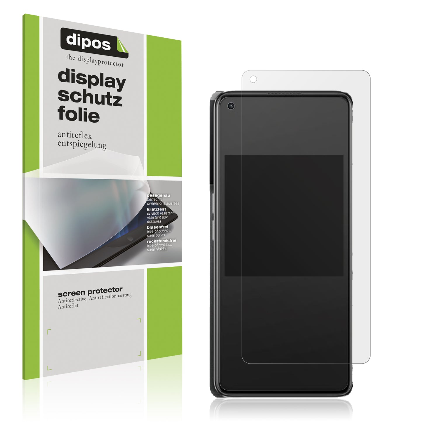 Matte Displayschutzfolie von dipos passend für Oppo K10 Pro, präziser Zuschnitt und blasenfrei montiert