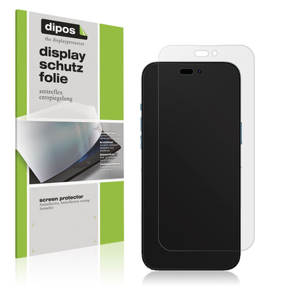 Matte Displayschutzfolie von dipos passend für Apple iPhone 15 Plus, präziser Zuschnitt und blasenfrei montiert