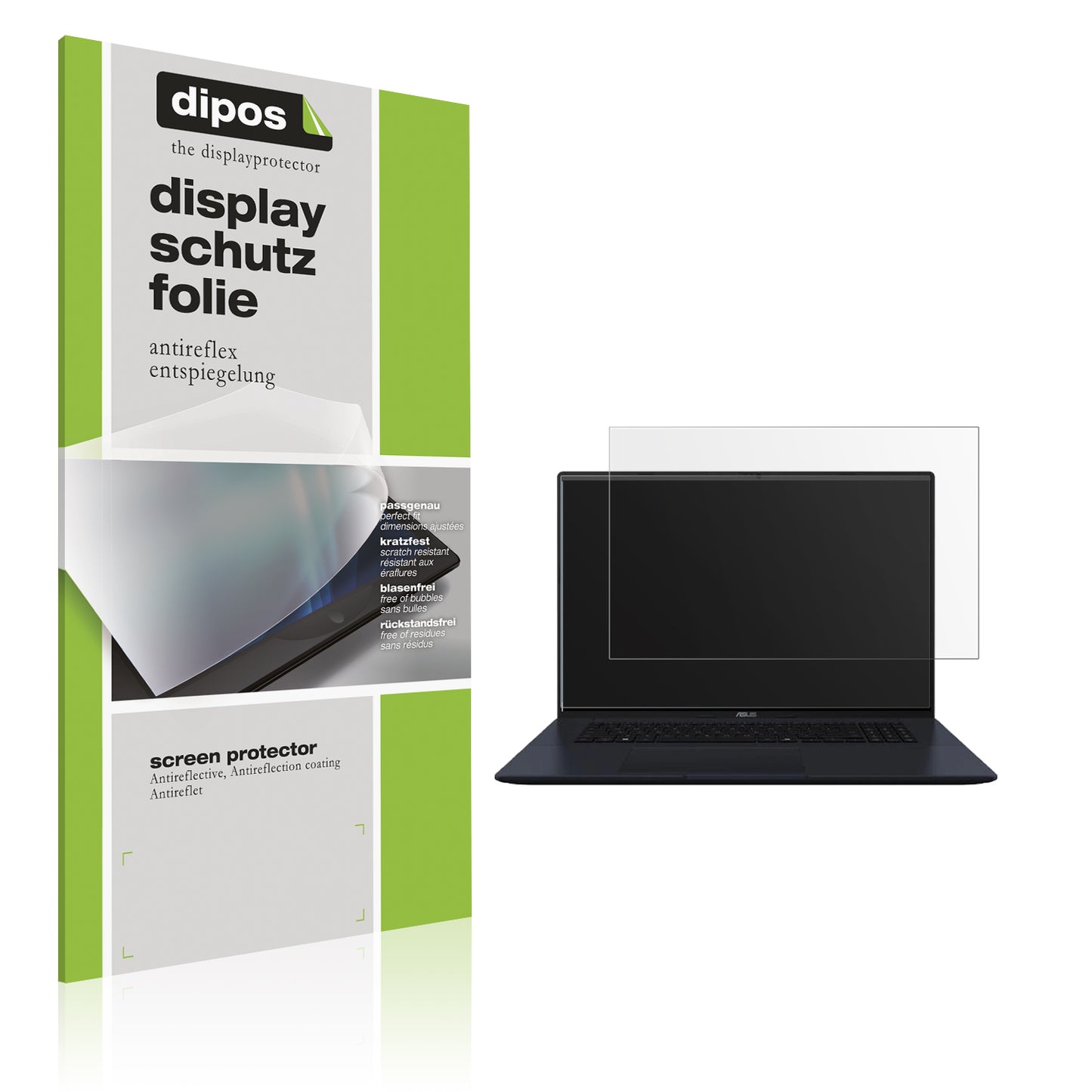 2x Schutzfolie matt für Asus Vivobook 18 M1807 Display-Schutzfolie