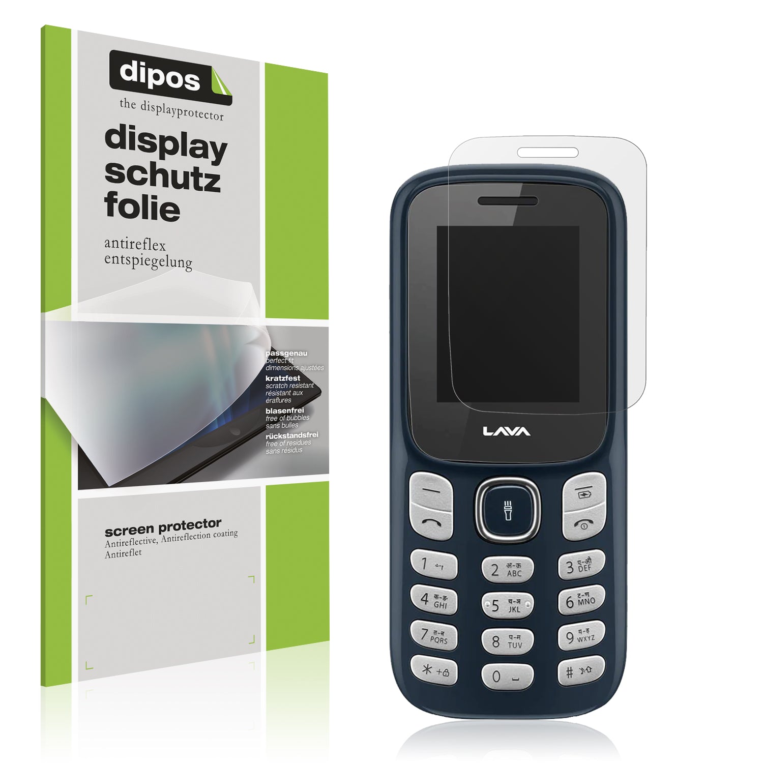 Matte Displayschutzfolie von dipos passend für Lava A3 Vibe, präziser Zuschnitt und blasenfrei montiert