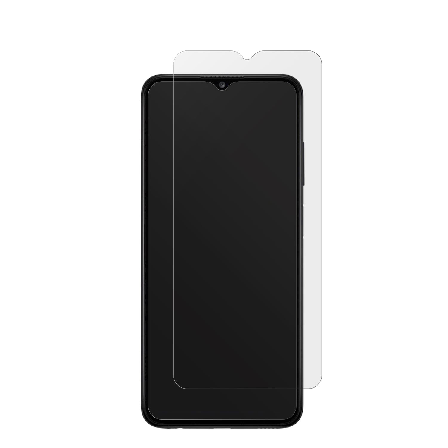 SamsungGalaxy A04s mit aufgebrachter dipos Displayschutzfolie, die lästige Fingerabdrücke minimiert
