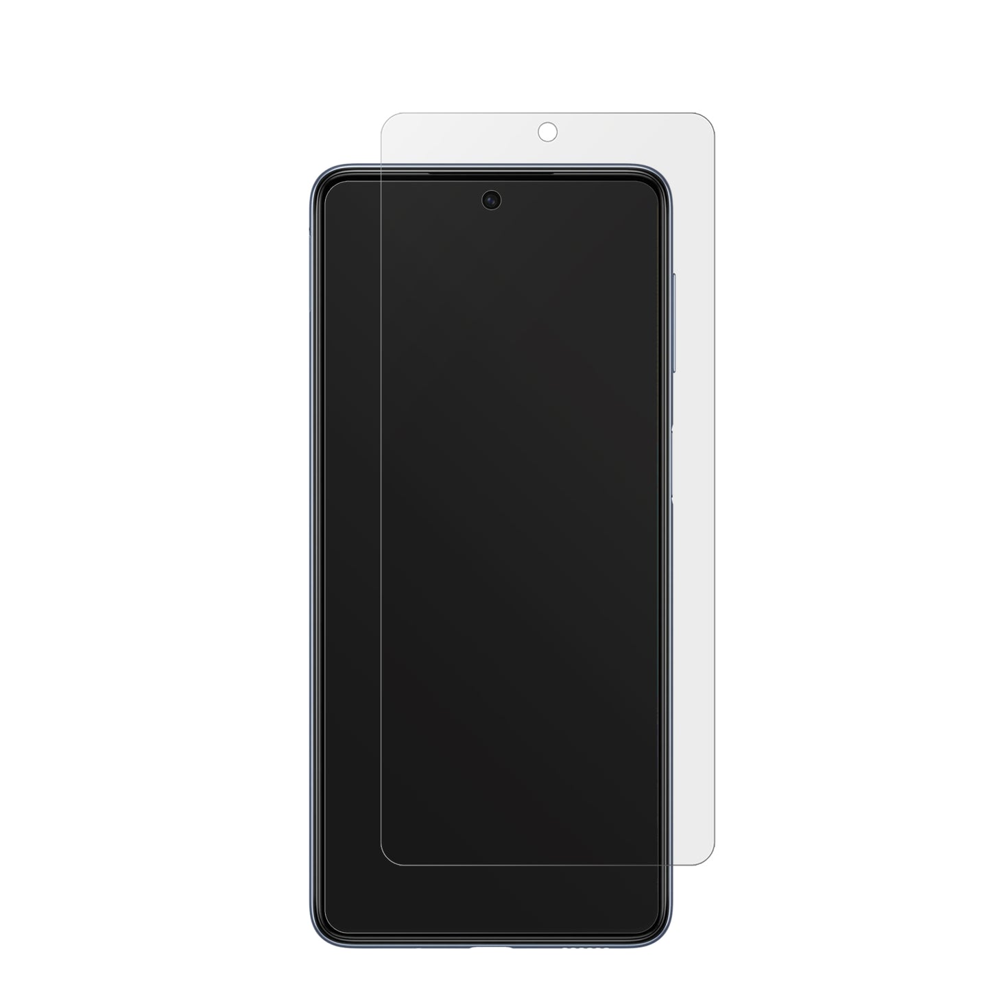 SamsungGalaxy M53 5G mit aufgebrachter dipos Displayschutzfolie, die lästige Fingerabdrücke minimiert