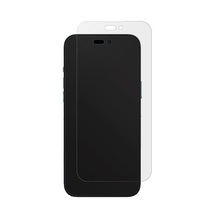 AppleiPhone 14 Pro Max mit aufgebrachter dipos Displayschutzfolie, die lästige Fingerabdrücke minimiert
