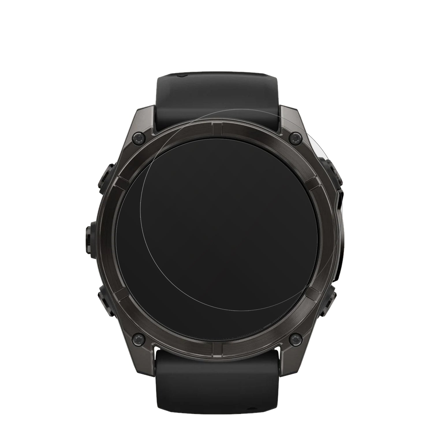 GarminFenix 8 47mm mit aufgebrachter dipos Displayschutzfolie, die lästige Fingerabdrücke minimiert