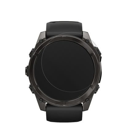 GarminFenix 8 47mm mit aufgebrachter dipos Displayschutzfolie, die lästige Fingerabdrücke minimiert