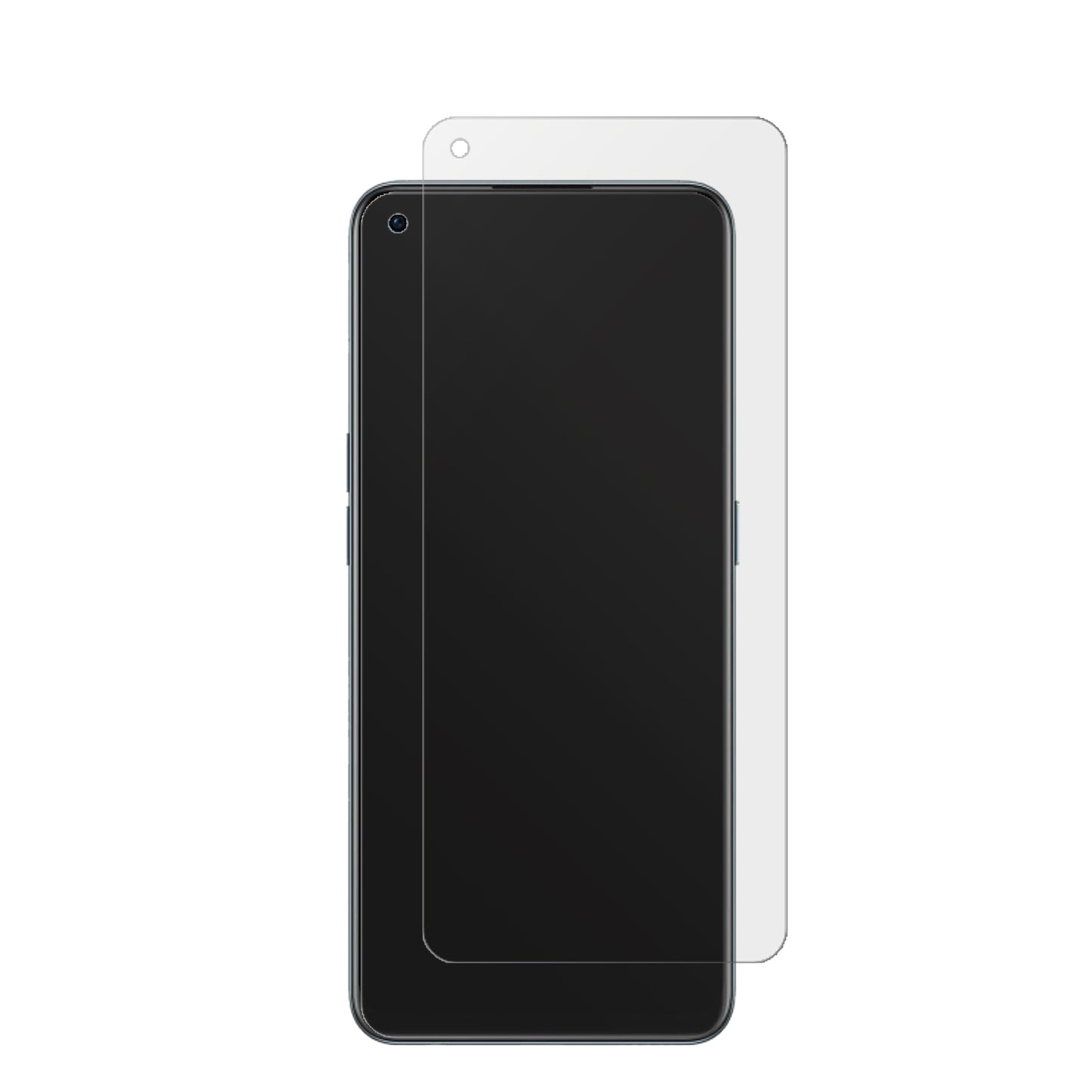 OnePlusNord CE 2 5G mit aufgebrachter dipos Displayschutzfolie, die lästige Fingerabdrücke minimiert