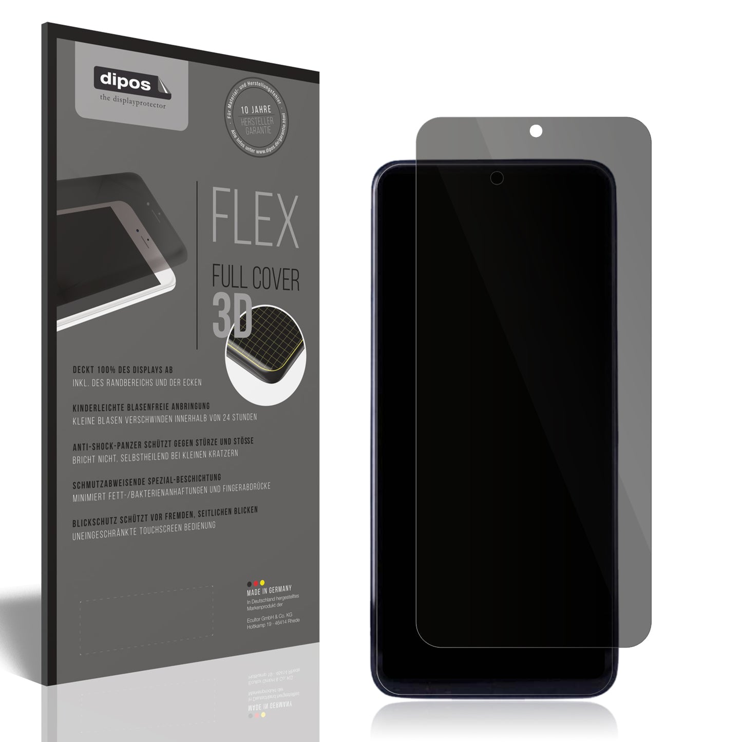 Full Cover Privacy Blickschutzfolie für Oppo A5 Vitality 5G