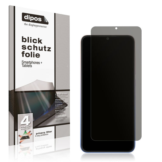 Blickschutzfolie von dipos passend für Xiaomi Redmi 9 Activ, präziser Zuschnitt und blasenfrei montiert