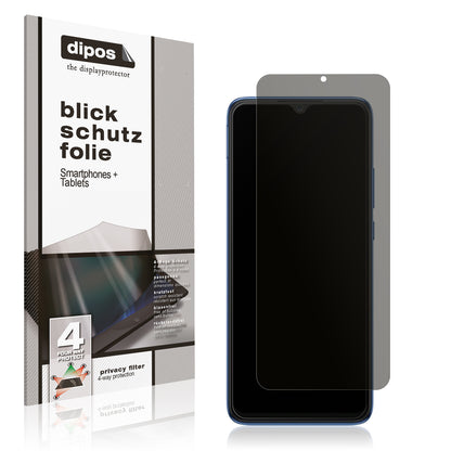 Blickschutzfolie von dipos passend für Xiaomi Redmi 10C, präziser Zuschnitt und blasenfrei montiert