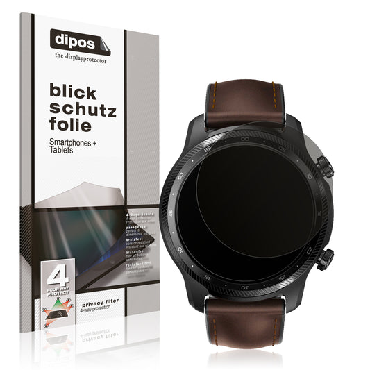 Blickschutzfolie von dipos passend für Ticwatch Pro 3 Ultra, präziser Zuschnitt und blasenfrei montiert