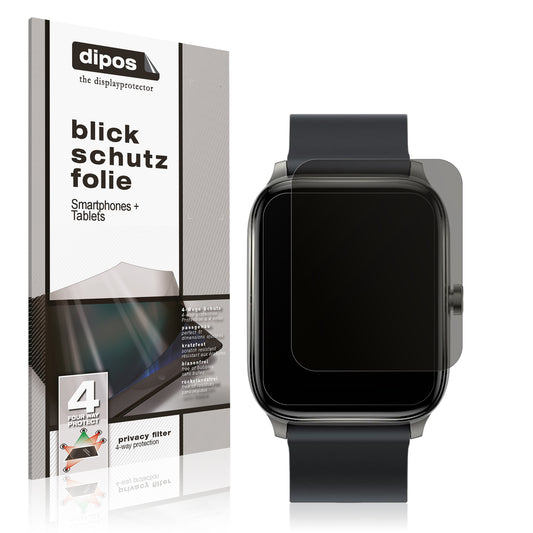 Blickschutzfolie von dipos passend für Haylou GST Smartwatch, präziser Zuschnitt und blasenfrei montiert