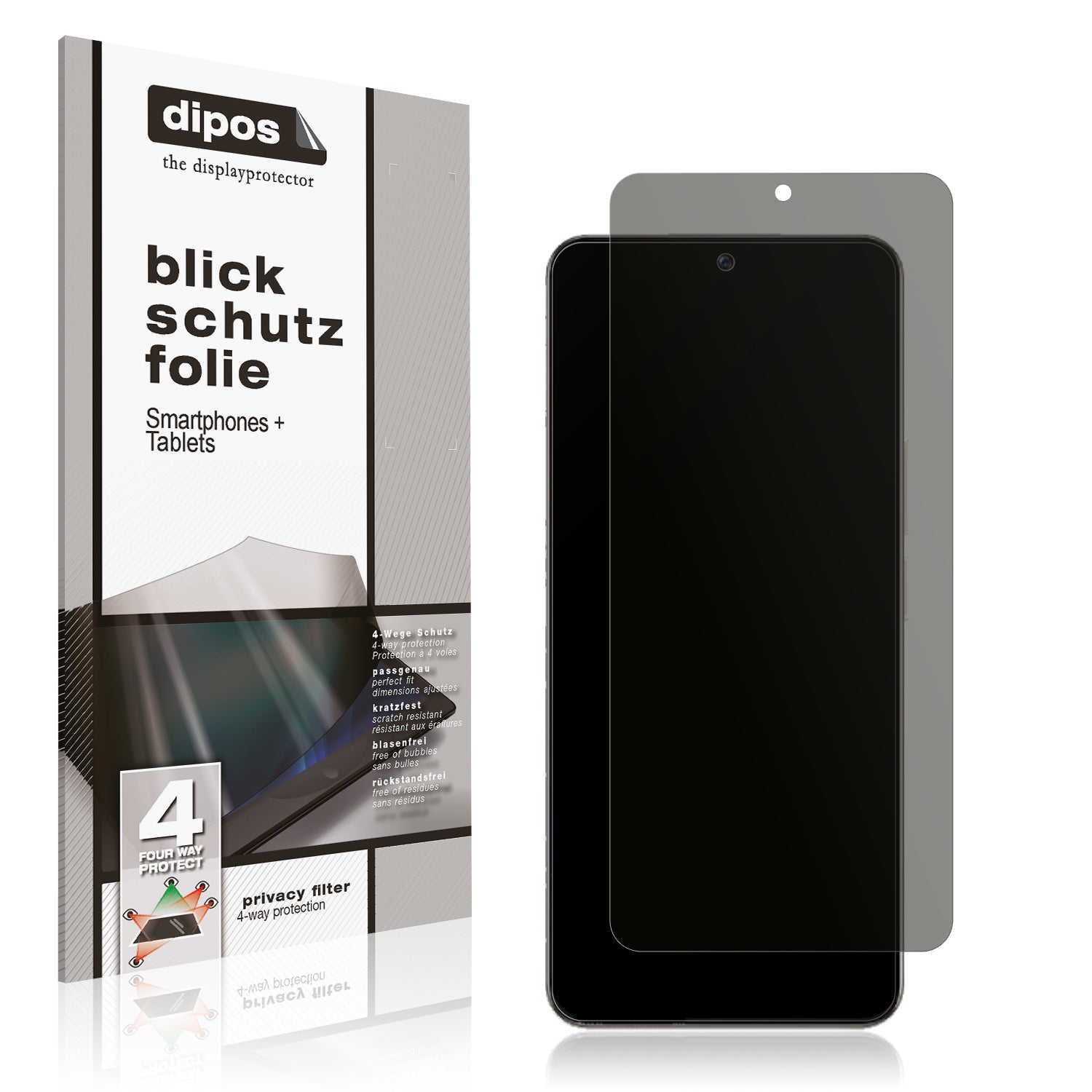 Blickschutzfolie von dipos passend für HONOR X40i, präziser Zuschnitt und blasenfrei montiert