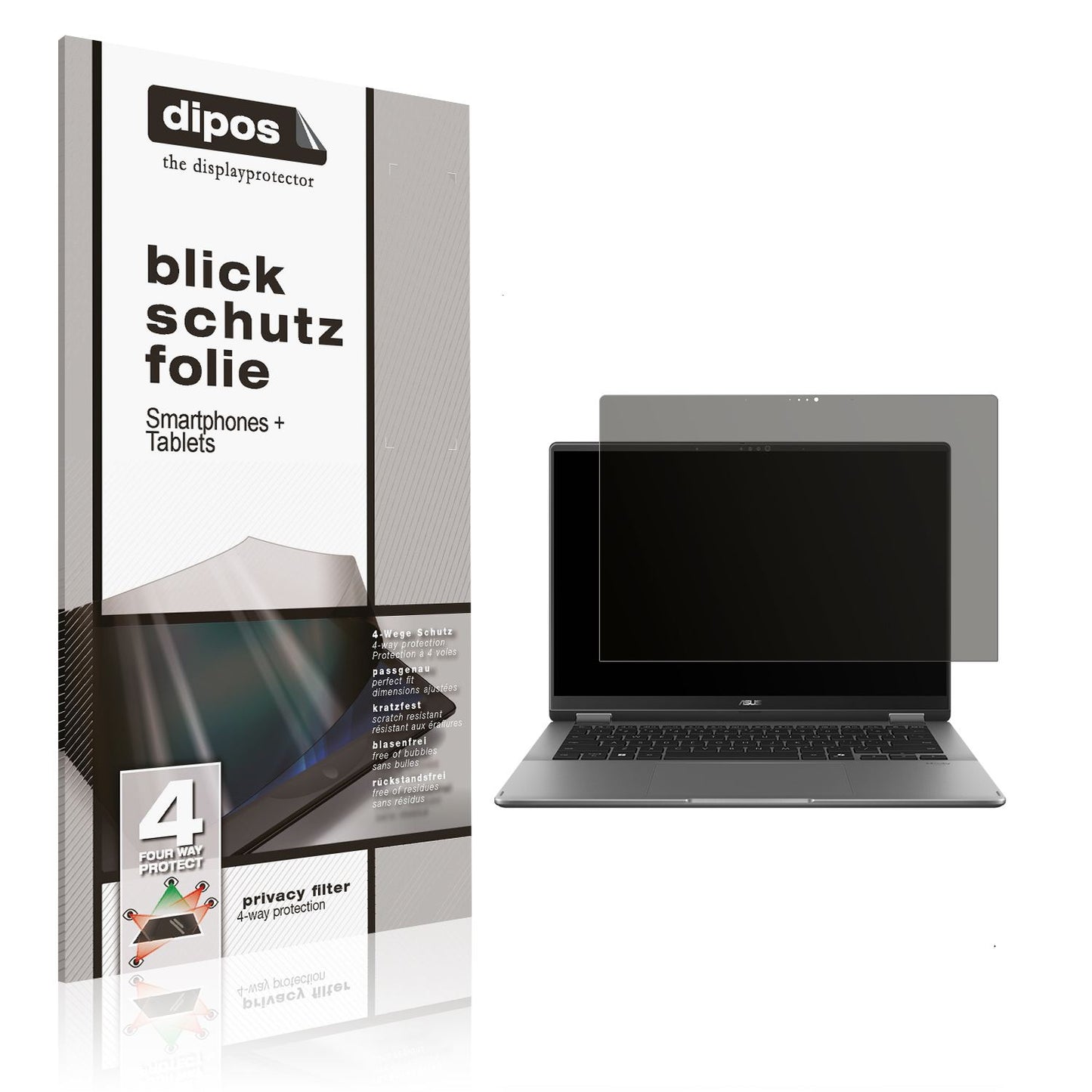 Blickschutzfolie für Asus Vivobook 14 Flip TP3407 matt Schutzfolie Privacy