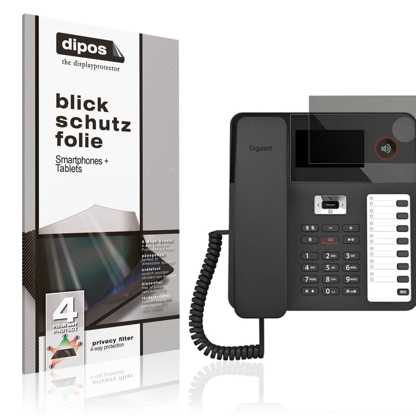 Blickschutzfolie für Gigaset Desk 600 matt Schutzfolie Privacy