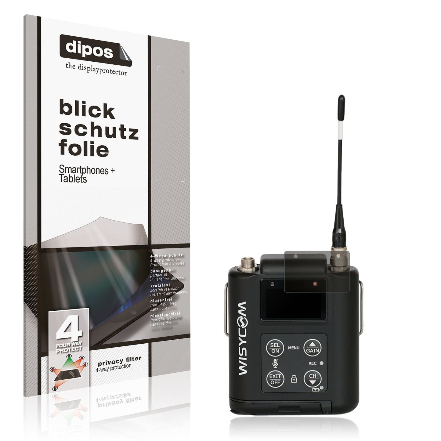 Blickschutzfolie für Wisycom MTP60 matt Schutzfolie Privacy