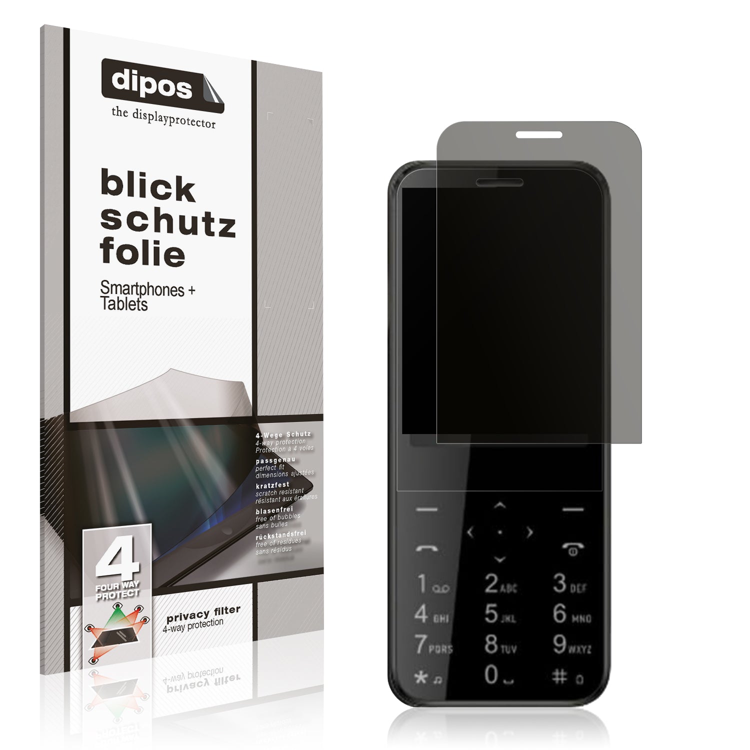 Blickschutzfolie von dipos passend für I Kall A4, präziser Zuschnitt und blasenfrei montiert