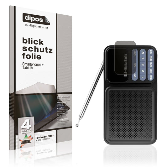 Blickschutzfolie für Gallypek DAB Radio matt Schutzfolie Privacy