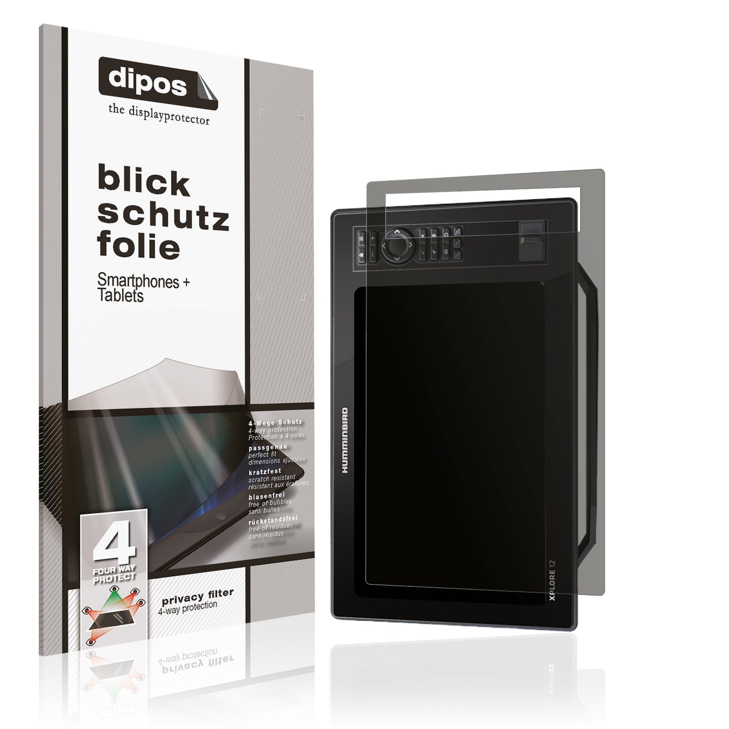 Blickschutzfolie für Humminbird Xplore 12 matt Schutzfolie Privacy
