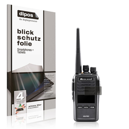 Blickschutzfolie für Midland G18 Pro PMR matt Schutzfolie Privacy