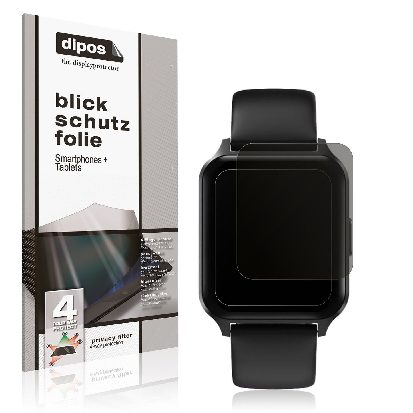 Blickschutzfolie für Touchelex 1,52 Zoll Smartwatch matt Schutzfolie Privacy