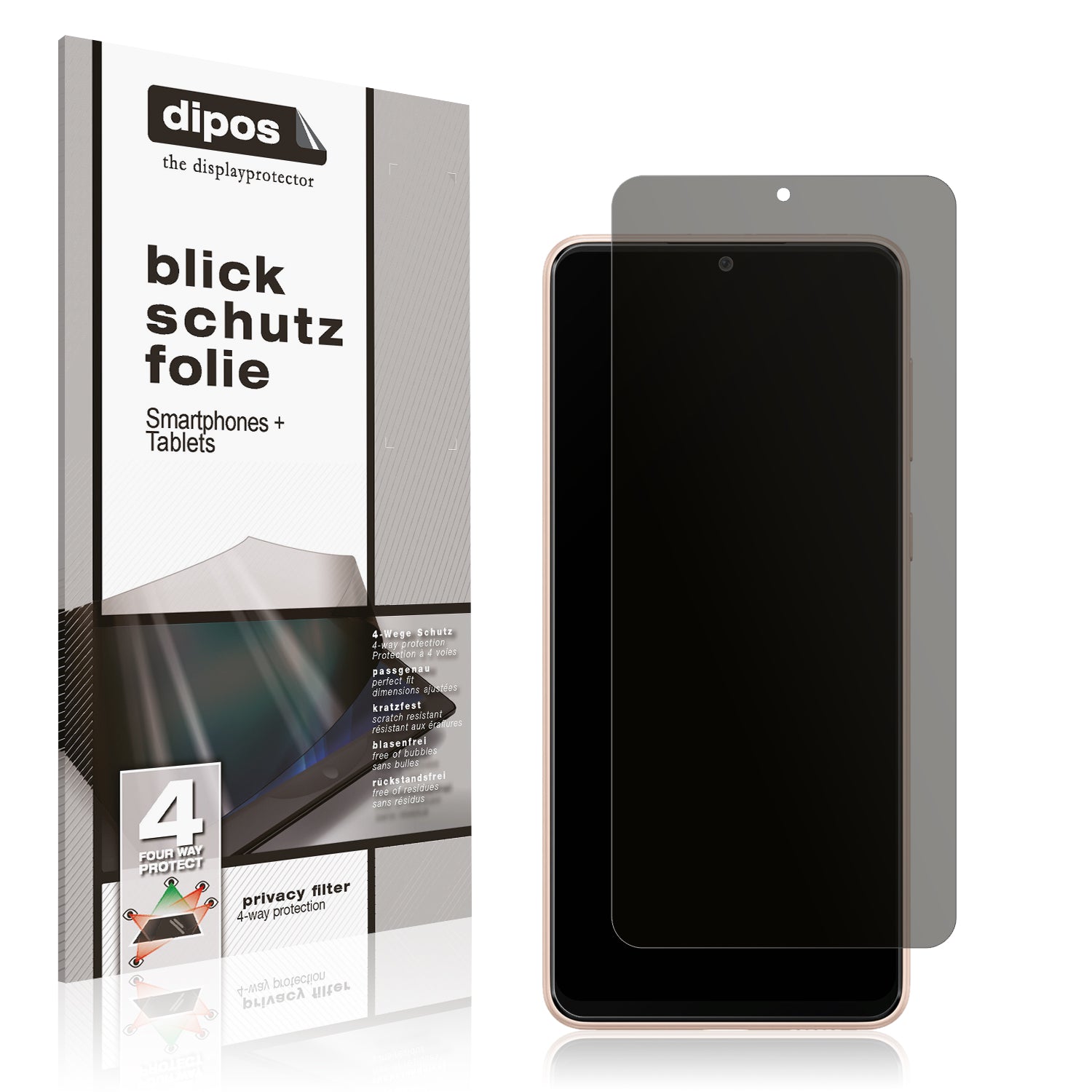 Blickschutzfolie von dipos passend für Samsung Galaxy A33 5G, präziser Zuschnitt und blasenfrei montiert