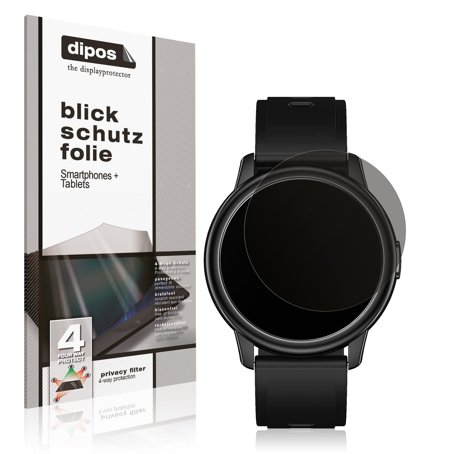 Blickschutzfolie für Cillso 1,3 Zoll Smartwatch matt Schutzfolie Privacy