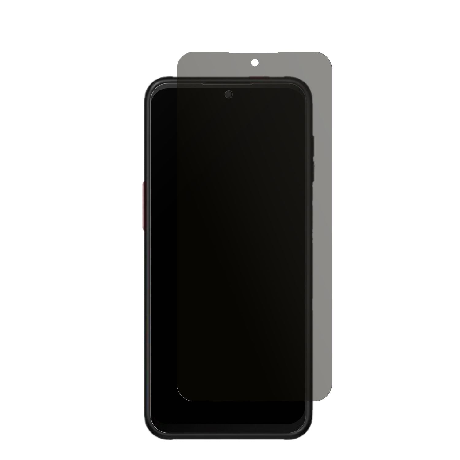 SamsungGalaxy XCover 6 Pro mit aufgebrachtem dipos Displayschutz, der seitliche Einblicke blockiert