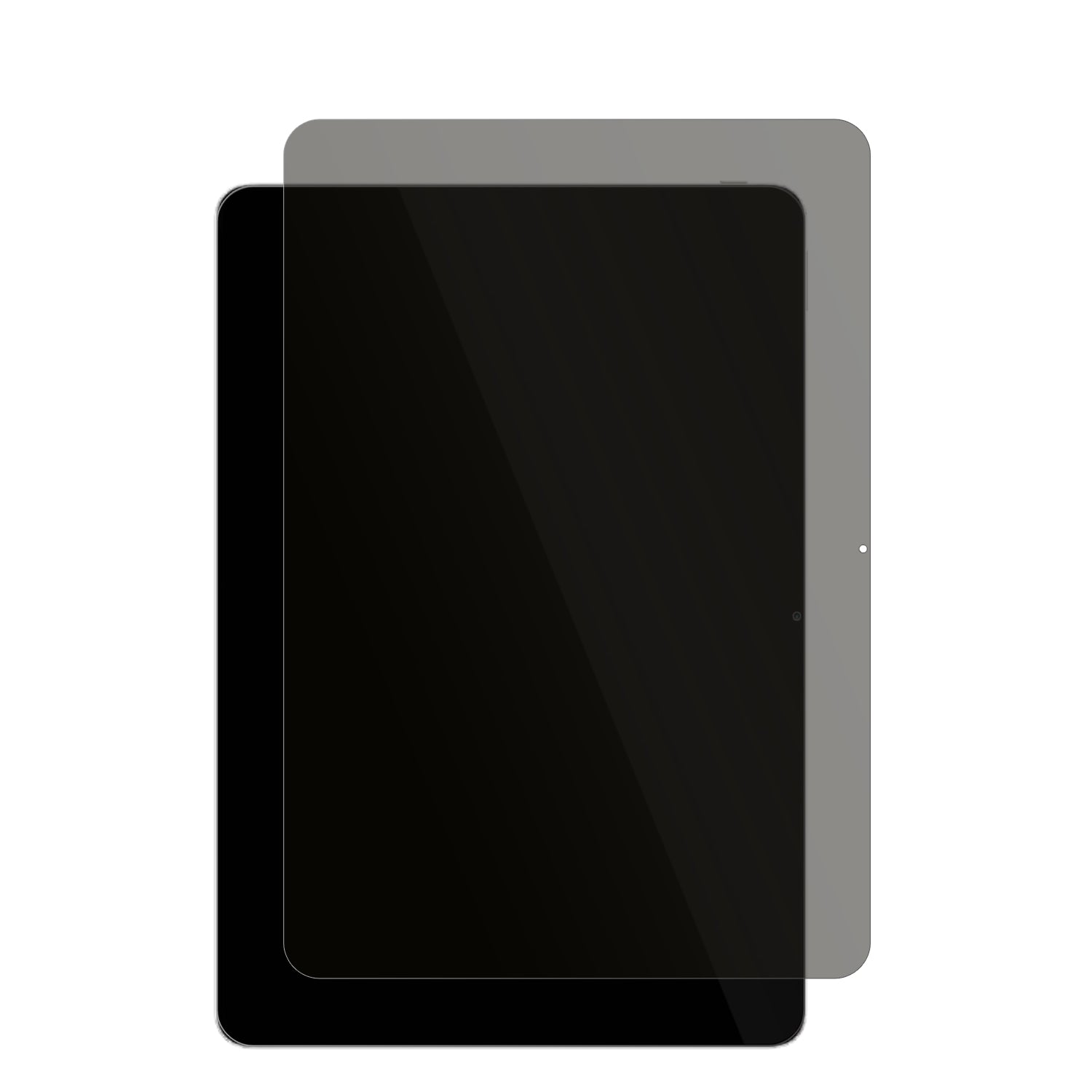 VivoiQOO Pad5 mit aufgebrachtem dipos Displayschutz, der seitliche Einblicke blockiert