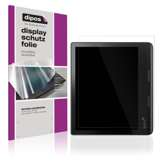 Klare Displayschutzfolie von dipos passend für Tolino Epos 3 e-Book Reader, präziser Zuschnitt und blasenfrei montiert