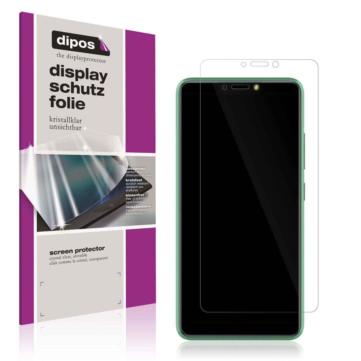 Klare Displayschutzfolie von dipos passend für Walton Primo F10, präziser Zuschnitt und blasenfrei montiert