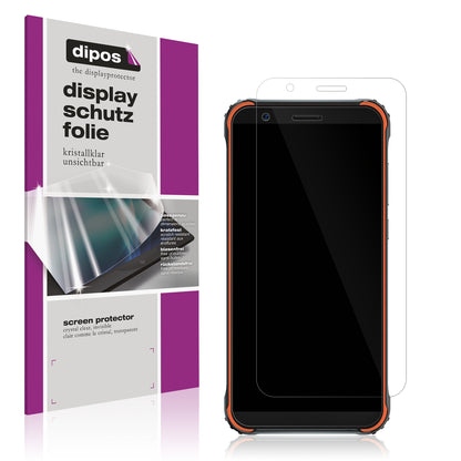 Klare Displayschutzfolie von dipos passend für Blackview BV4900 Pro, präziser Zuschnitt und blasenfrei montiert