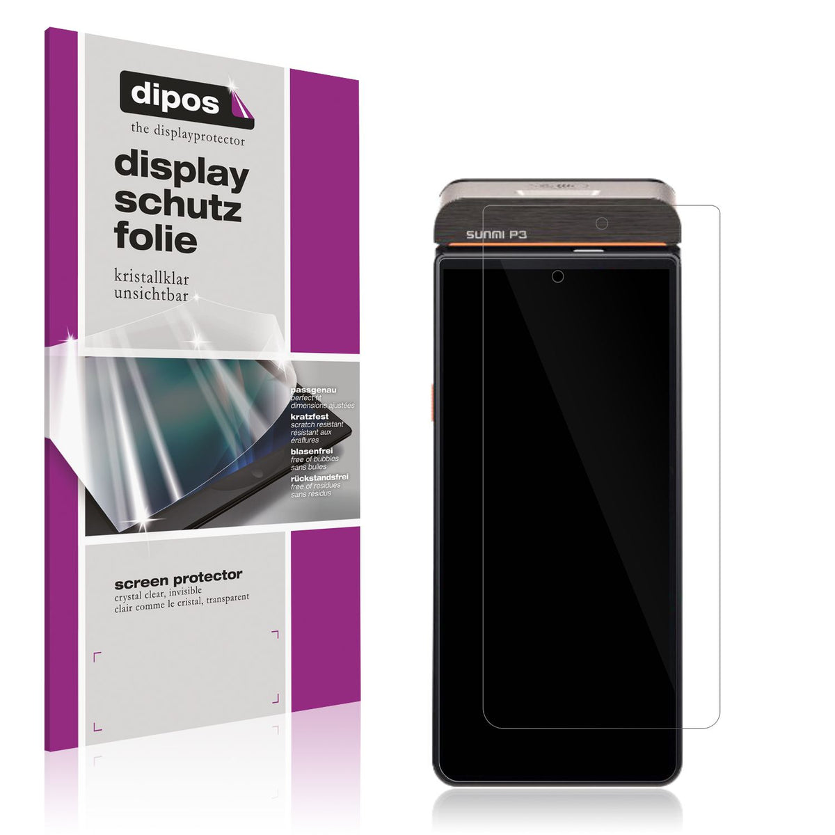 4x Schutzfolie klar für sunmi P3 Display-Schutzfolie