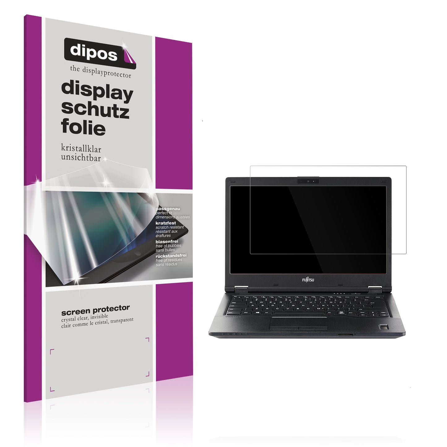 2x Schutzfolie klar für Fujitsu Lifebook E449 14 Zoll Display-Schutzfolie