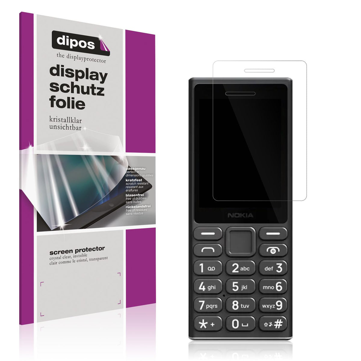 4x Schutzfolie klar für Nokia 105 4G 2024 Display-Schutzfolie
