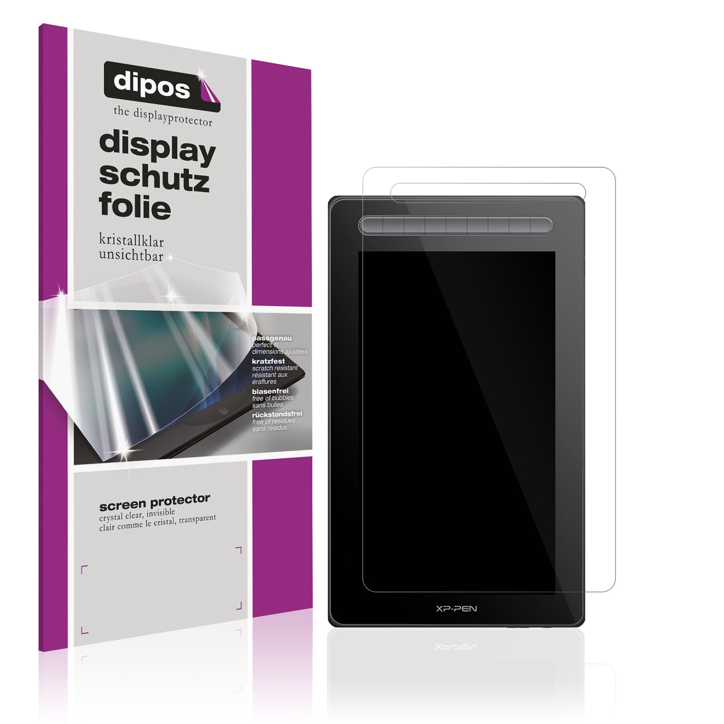 2x Schutzfolie klar für XP-Pen Artist 13 2. Gen Display-Schutzfolie