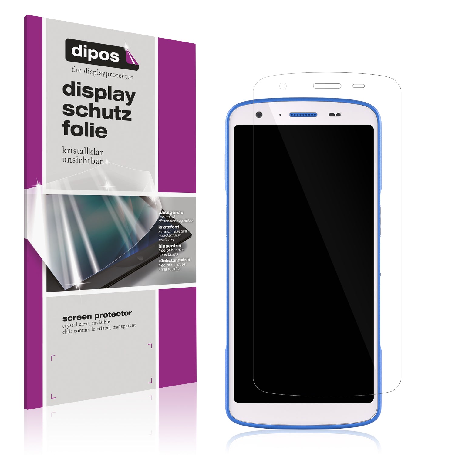 Klare Displayschutzfolie von dipos passend für Zebra HC 50, präziser Zuschnitt und blasenfrei montiert