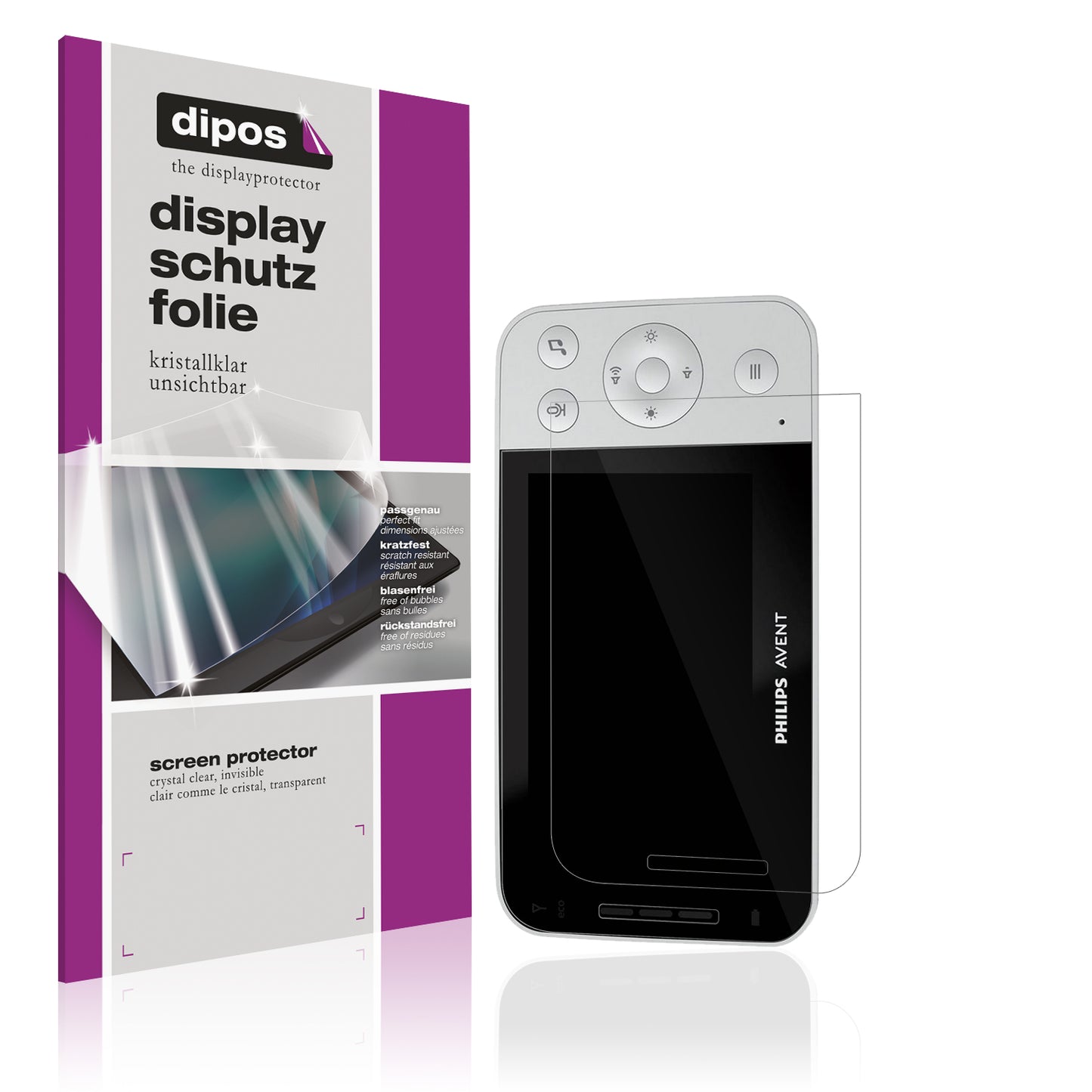 2x Schutzfolie klar für Philips Avent Connected SCD923 Display-Schutzfolie