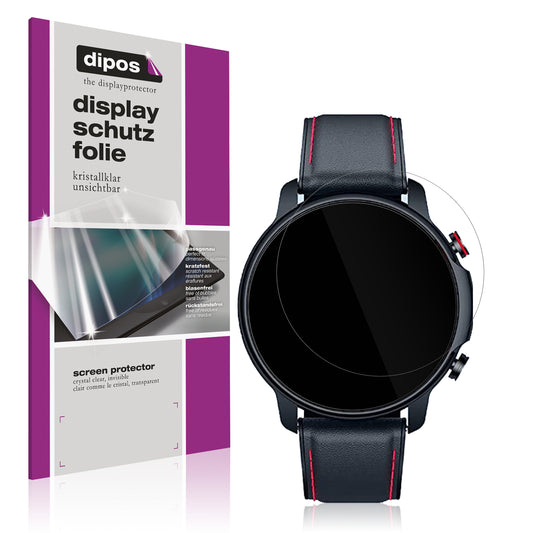 Klare Displayschutzfolie von dipos passend für Motsfit 1,32 Zoll Smartwatch, präziser Zuschnitt und blasenfrei montiert