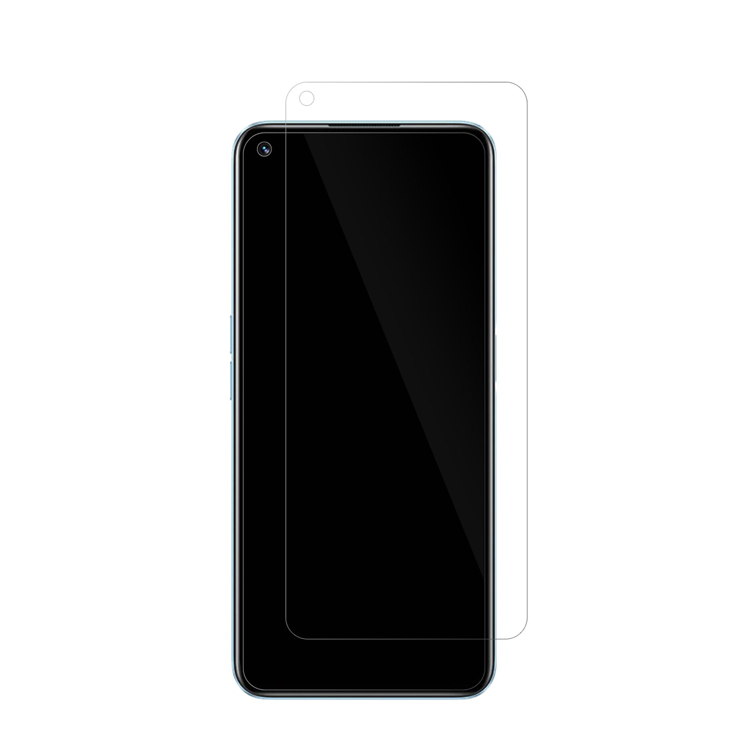 Realme9 Pro mit aufgebrachter dipos Displayschutzfolie, glasklare Darstellung ohne Einschränkungen