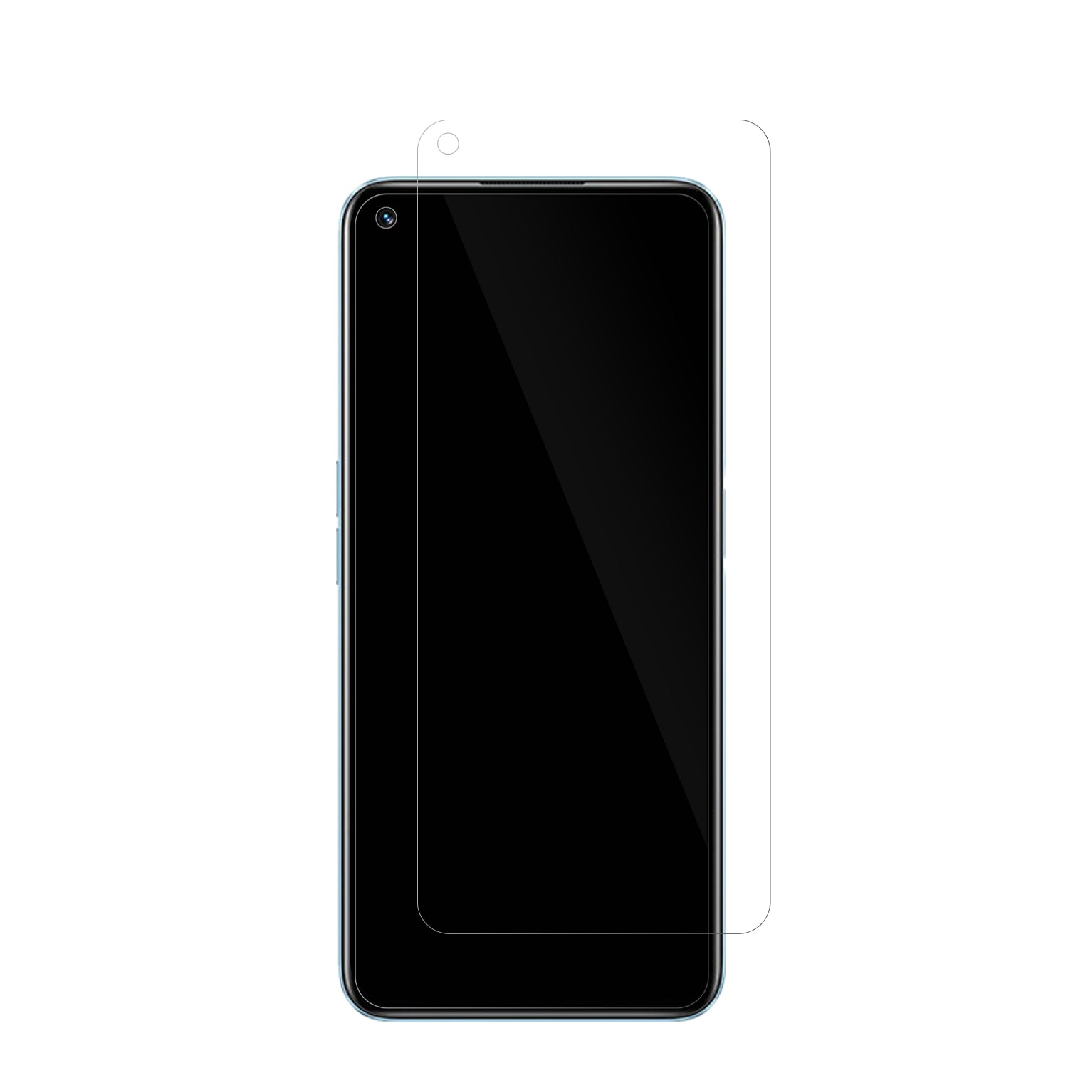 Realme9 Pro mit aufgebrachter dipos Displayschutzfolie, glasklare Darstellung ohne Einschränkungen
